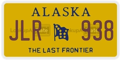 JLR938  license plate in AK