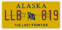 LLB819  license plate in AK
