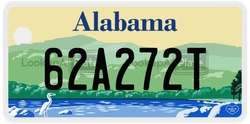62A272T  license plate in AL