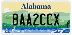 8AA2CCX  license plate in AL
