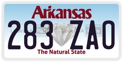 283ZAO  license plate in AR