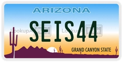 SEIS44  license plate in AZ