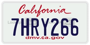 7HRY266 license plate in California