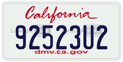 92523U2  license plate in CA