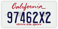 97462X2  license plate in CA