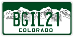 BGIL21  license plate in CO