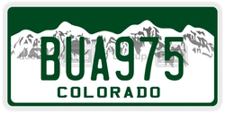 BUA975  license plate in CO
