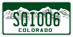 SQI006  license plate in CO