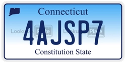 4AJSP7  license plate in CT
