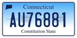 AU76881  license plate in CT