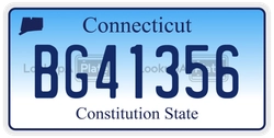 BG41356  license plate in CT