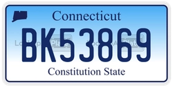BK53869  license plate in CT