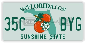 35CBYG license plate in Florida