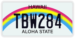 TBW284  license plate in HI