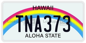 TNA373 license plate in Hawaii