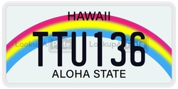 TTU136  license plate in HI