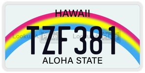 TZF381 license plate in Hawaii