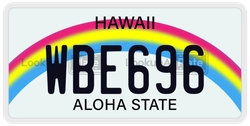 WBE696  license plate in HI