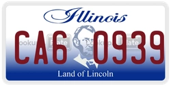 CA60939  license plate in IL