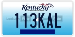 113KAL  license plate in KY