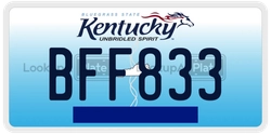 BFF833  license plate in KY