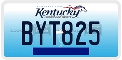 BYT825  license plate in KY
