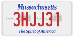3HJJ31  license plate in MA