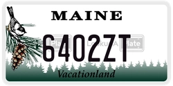 6402ZT  license plate in ME