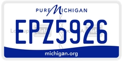 EPZ5926  license plate in MI