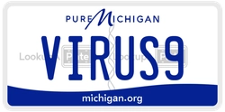 VIRUS9  license plate in MI