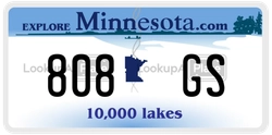 808GS  license plate in MN