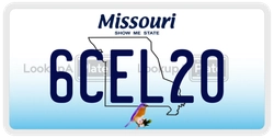 6CEL20  license plate in MO
