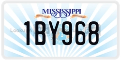 1BY968  license plate in MS