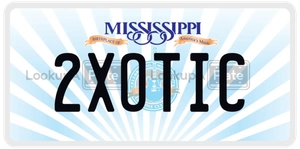 2XOTIC license plate in Mississippi