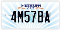 4M57BA  license plate in MS