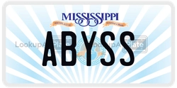 ABYSS  license plate in MS