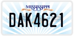 DAK4621  license plate in MS