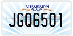 JGQ6501  license plate in MS