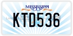 KTD536  license plate in MS