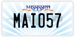 MAI057  license plate in MS
