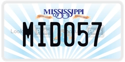 MID057  license plate in MS