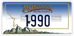 1990  license plate in MT