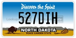 527DIH  license plate in ND