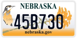 45B730  license plate in NE