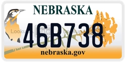 46B738  license plate in NE