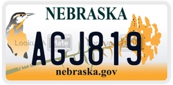 AGJ819  license plate in NE