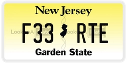F33RTE  license plate in NJ