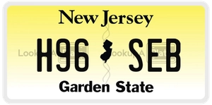 H96SEB license plate in New Jersey