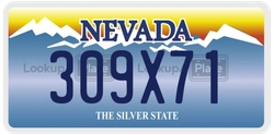 309X71  license plate in NV