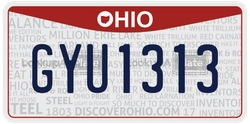 GYU1313  license plate in OH